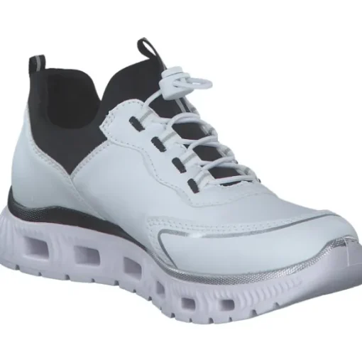 Rieker M6062, Schnürschuhe, Damen, weiss/bianco/schwarz/schwarz
