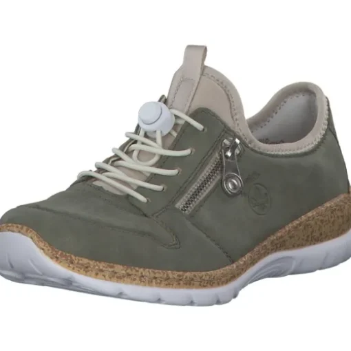 Rieker N42G0, Schnürschuhe, Damen, schilf/perlcreme