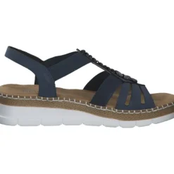 Rieker V1206, Keilsandaletten, Damen, Blau