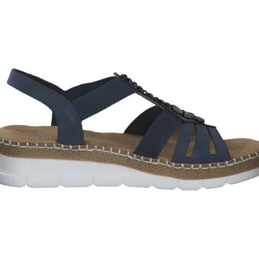 Rieker V1206, Keilsandaletten, Damen, Blau