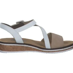 Rieker V3660, Keilsandaletten, Damen, Rosa/Beige/weiss