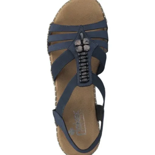 Rieker V1206, Keilsandaletten, Damen, Blau