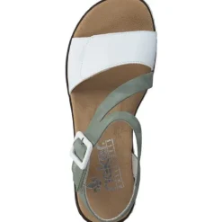 Rieker V3660, Keilsandaletten, Damen, Weiß