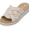 Rieker V0208, Plateau-Pantoletten, Damen, Beige