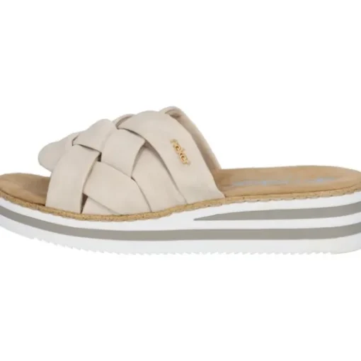 Rieker V0208, Plateau-Pantoletten, Damen, Beige
