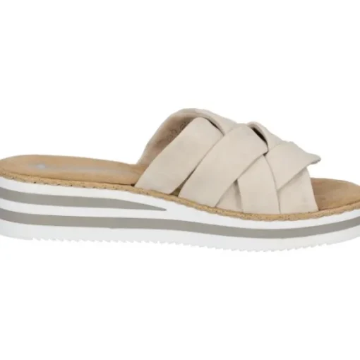 Rieker V0208, Plateau-Pantoletten, Damen, Beige