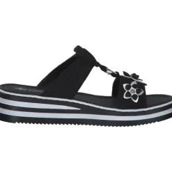 Rieker V0228, Plateau-Pantoletten, Damen, Schwarz/Silber