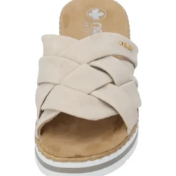 Rieker V0208, Plateau-Pantoletten, Damen, Beige