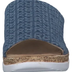 Rieker V2377, Plateau-Pantoletten, Damen, Blau