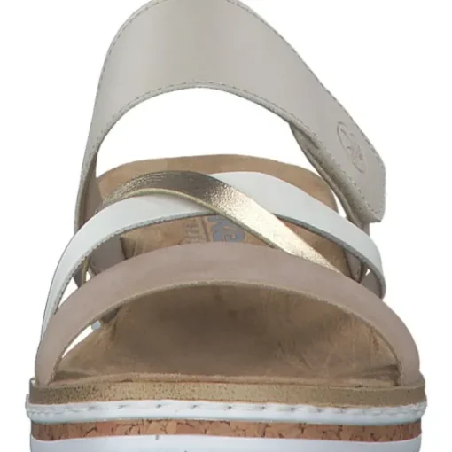 Rieker V3652, Plateau-Pantoletten, Damen, Rot