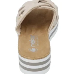 Rieker V0208, Plateau-Pantoletten, Damen, Beige