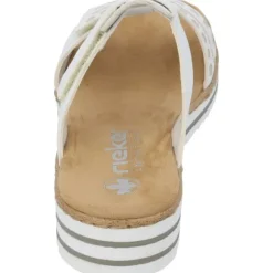 Rieker V0636, Plateau-Pantoletten, Damen, weiss/argento/rosegold