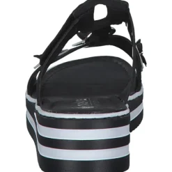 Rieker V0228, Plateau-Pantoletten, Damen, Schwarz/Silber