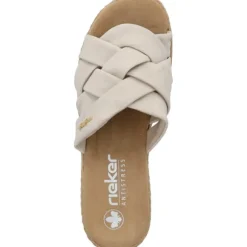 Rieker V0208, Plateau-Pantoletten, Damen, Beige