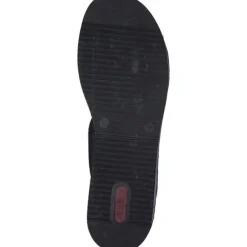 Rieker V0228, Plateau-Pantoletten, Damen, Schwarz/Silber