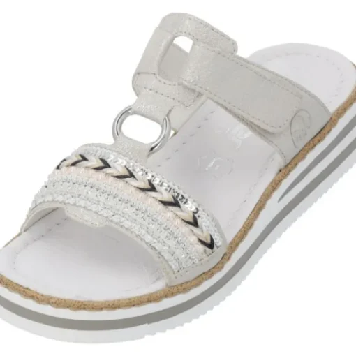 Rieker V02M6, Pantoletten & Badeschuhe, Damen, Grau (Silver)