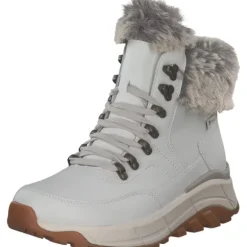 Rieker W0063-80, Schnürstiefel, Damen, offwhite/murmel