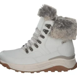 Rieker W0063-80, Schnürstiefel, Damen, offwhite/murmel