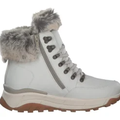 Rieker W0063-80, Schnürstiefel, Damen, offwhite/murmel