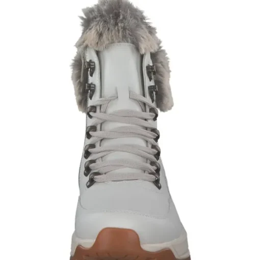 Rieker W0063-80, Schnürstiefel, Damen, offwhite/murmel