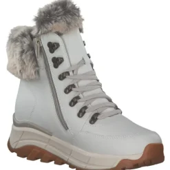 Rieker W0063-80, Schnürstiefel, Damen, offwhite/murmel
