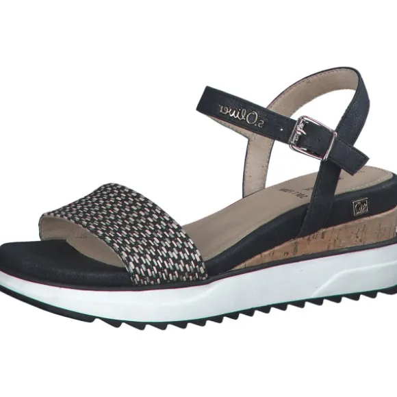 s. Oliver 28708-42, Plateau-Sandaletten, Damen, black