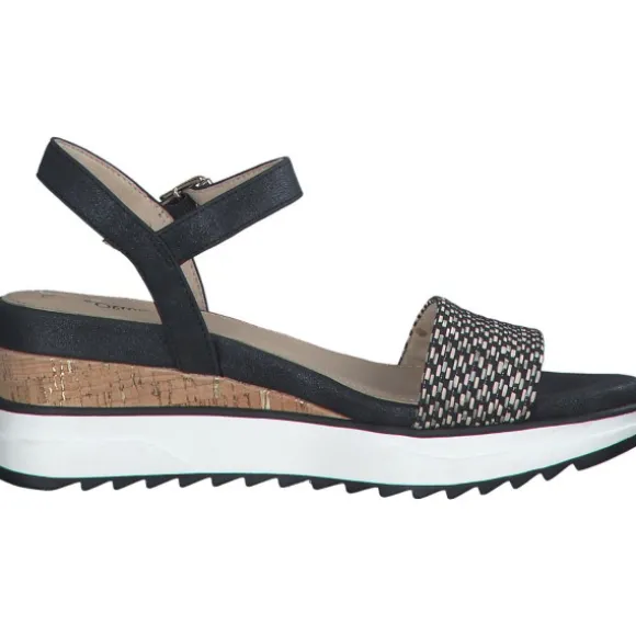 s. Oliver 28708-42, Plateau-Sandaletten, Damen, black