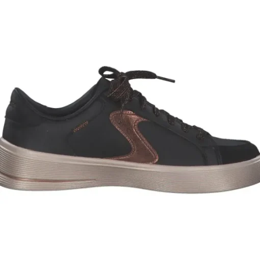 Skechers 185170, Schnürschuhe, Damen, BLACK / BROWN TRIM