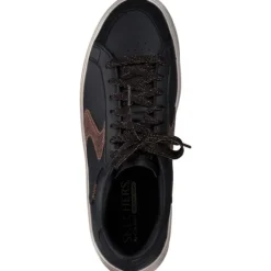 Skechers 185170, Schnürschuhe, Damen, BLACK / BROWN TRIM
