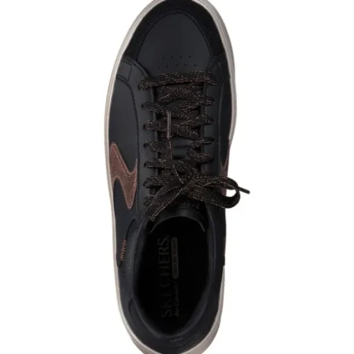 Skechers 185170, Schnürschuhe, Damen, BLACK / BROWN TRIM