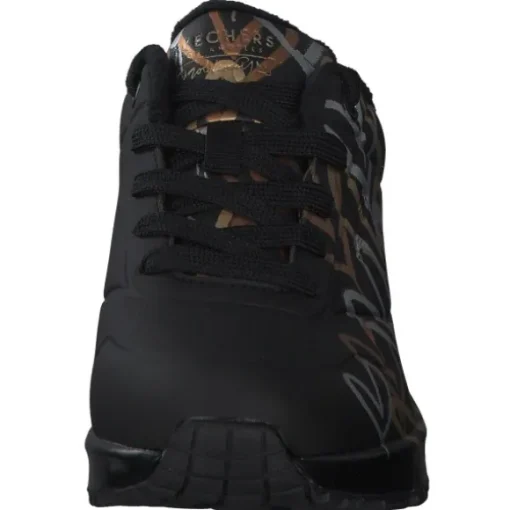 Skechers 155523, Sneakers Low, Damen, Schwarz Weiß Gold