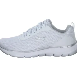 Skechers 150206-WSL FLEX APPEAL 5.0-UPTAKE, Schnürschuhe, Damen, WHITE MESH / SILVER TRIM