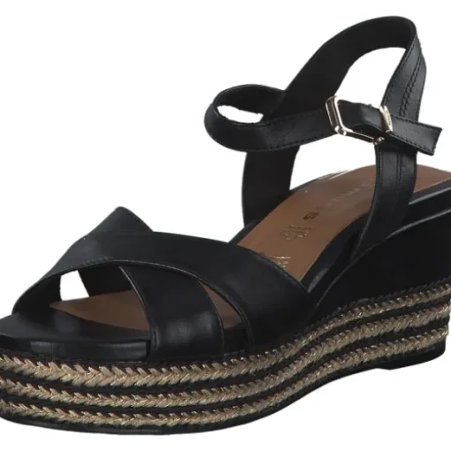 Tamaris 28001, Plateau-Sandaletten, Damen, Schwarz
