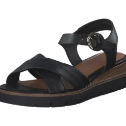 Tamaris 28202, Plateau-Sandaletten, Damen, BLACK LEATHER