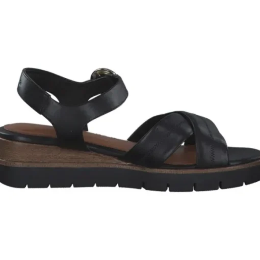 Tamaris 28202, Plateau-Sandaletten, Damen, BLACK LEATHER