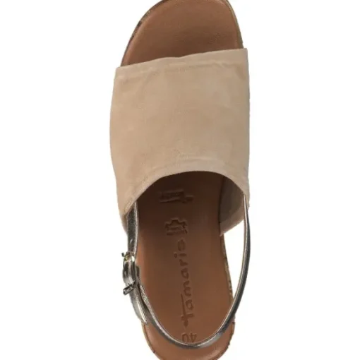 Tamaris 28393-42, Plateau-Sandaletten, Damen, Beige
