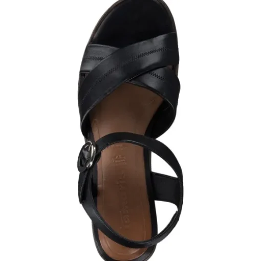 Tamaris 28202, Plateau-Sandaletten, Damen, BLACK LEATHER