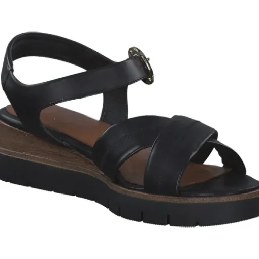 Tamaris 28202, Plateau-Sandaletten, Damen, BLACK LEATHER