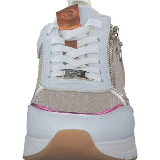 Tamaris 23732, Schnürschuhe, Damen, WHITE/LT.GOLD