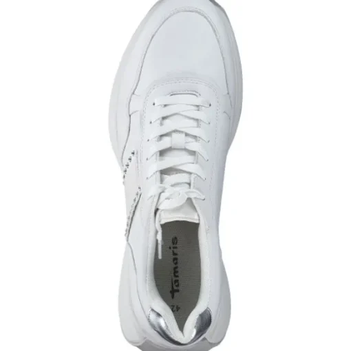 Tamaris 23737-42, Schnürschuhe, Damen, WHITE