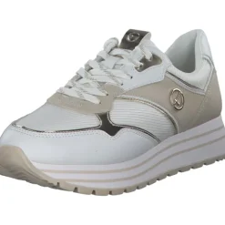 Tamaris 23706, Sneakers Low, Damen, WHT/LT. GOLD