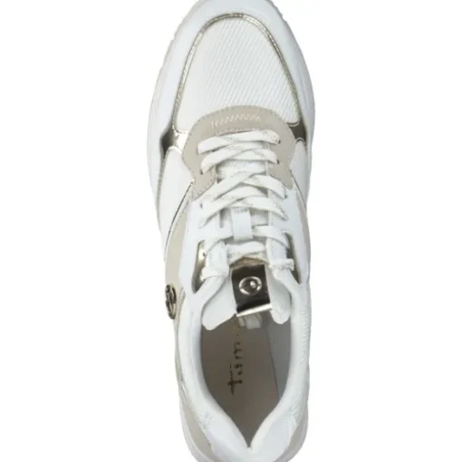 Tamaris 23706, Sneakers Low, Damen, WHT/LT. GOLD