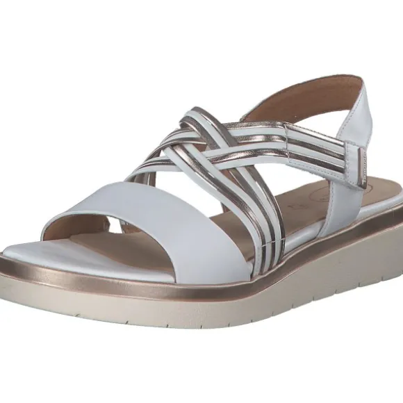 Tamaris Comfort 88707, Keilsandaletten, Damen, Weiß (White/Rosegold)