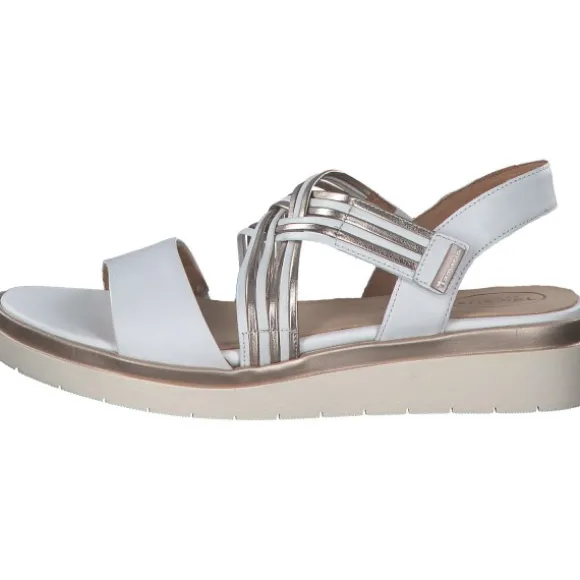 Tamaris Comfort 88707, Keilsandaletten, Damen, Weiß (White/Rosegold)