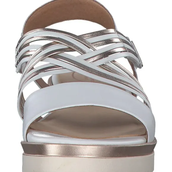 Tamaris Comfort 88707, Keilsandaletten, Damen, Weiß (White/Rosegold)