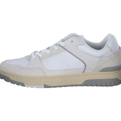 Tommy Hilfiger FM0FM05215YBS TH BASKET STREET LTH, Klassische- & Business Schuhe, Herren, Weiß (Whit