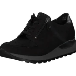 Waldläufer Hiroko Soft H64007, Sneakers Low, Damen, Schwarz (Silver)
