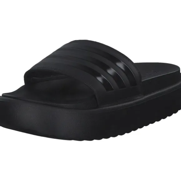 Adidas Adilette Platform, Badeschuhe, Damen, BLACK