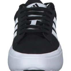 Adidas Grand Court Platform Suede, Schnürschuhe, Damen, Schwarz