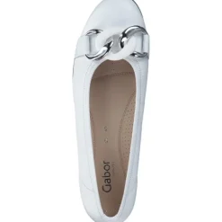 Gabor Comfort 42.625, Ballerinas, Damen, weiss (uni+silber)